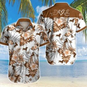 Dachshund Hawaiian Graphic Print Short Sleeve  - Thelegend59