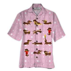 Dachshund Pink Nice Design Unisex Hawaiian Shirt  - Thelegend59