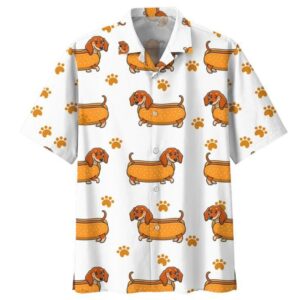 Dachshund White Orange Nice Design Hawaiian Shirt  - Thelegend59