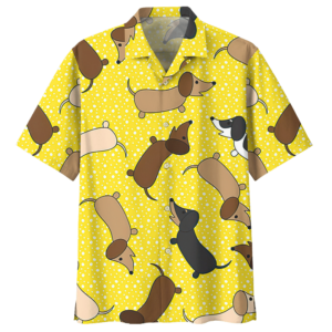 Dachshund Yellow Unique Design Unisex Hawaiian Shirt  - Thelegend59