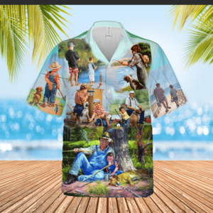 Dad Teaches Me To Fish From Childhood Aloha Hawaiian Shirts - Summer Hawaiian Shirtss - Beach Hawaiian Shirtss  - Thelegend59