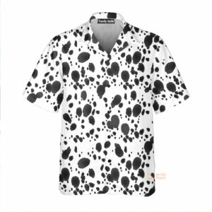 Dalmatian Dog Pattern Black And White Aloha Hawaiian Shirts For Men - Women - For Men And Women - Kids  - Thelegend59