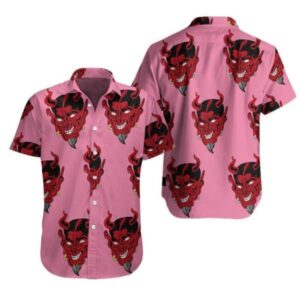 Devil Pink Hawaiian Shirt  - Thelegend59
