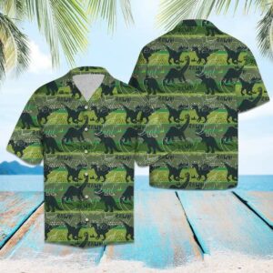 Dinosaur Rawr Green Unisex Hawaiian Shirts  - Thelegend59