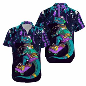 Dinosaur Skateboard Hiphop Hawaiian Aloha Hawaiian Shirtss  - Thelegend59