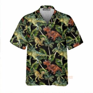 Dinosaur Tropical Pattern Hawaiian Shirt - For Men And Women - Kids  - Thelegend59