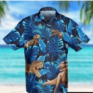 Dinosaurs Navy Blue Nice Design Hawaiian Shirt  - Thelegend59