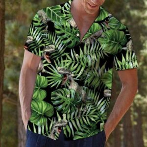 Dinohawaiian Shirtsaur Tropical Hawaiian Aloha Hawaiian Shirts  - Thelegend59