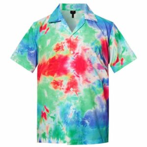 Discover Cool Mens Hawaiian Shirt Colorful Tie Die Printing  - Thelegend59