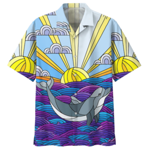 Dolphin Blue High Quality Unisex Hawaiian Shirt  - Thelegend59