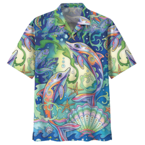 Dolphin Blue Unique Design Unisex Hawaiian Shirt  - Thelegend59