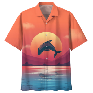 Dolphin Orange Awesome Design Unisex Hawaiian Shirt  - Thelegend59