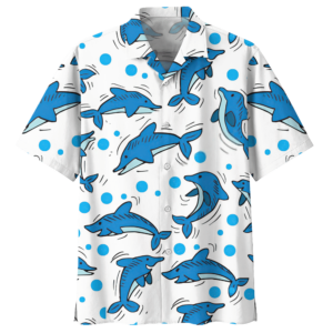 Dolphin White Awesome Design Unisex Hawaiian Shirt  - Thelegend59