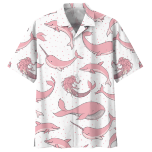 Dolphin White Unique Design Unisex Hawaiian Shirt  - Thelegend59