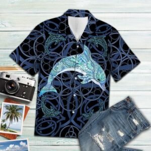 Dolphin Blue Mandala Vikings Tropical Hawaiian Shirt  - Thelegend59