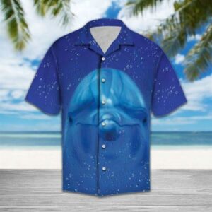Dolphin Face Funny Full Printing Hawaiian Shirts  - Thelegend59
