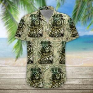 Drag Racing Green Unisex Hawaiian Aloha Hawaiian Shirtss  - Thelegend59