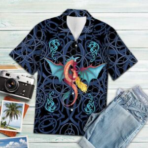 Dragon Blue Mandala Vikings Tropical Hawaiian Shirt  - Thelegend59