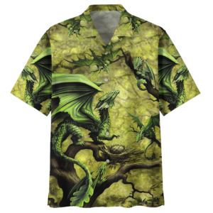 Dragon Green Nice Design Unisex Hawaiian Shirt  - Thelegend59