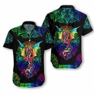 Dragon Mandala Leon Light Unisex Hawaiian Aloha Hawaiian Shirtss  - Thelegend59
