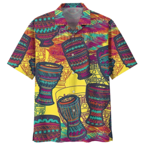 Drum Colorful Unique Design Unisex Hawaiian Shirt  - Thelegend59