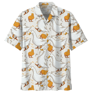 Duck White Awesome Design Unisex Hawaiian Shirt  - Thelegend59