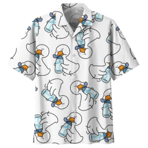 Duck White Nice Design Unisex Hawaiian Shirt  - Thelegend59