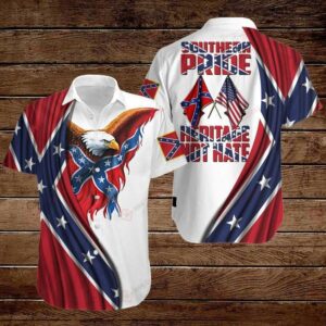 Eagle Heritage Not Hate Hawaiian Aloha Hawaiian Shirts  - Thelegend59