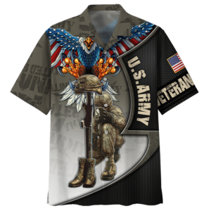 Eagle U.S. Army Veteran American Hawaiian Shirt - For Men And Women - Kids  - Thelegend59