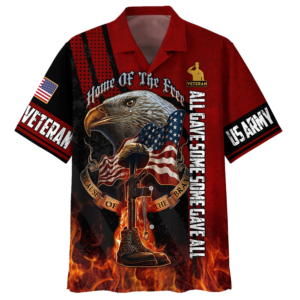 Eagle U.S. Army Veteran Fire Hawaiian Shirt - For Men And Women - Kids  - Thelegend59