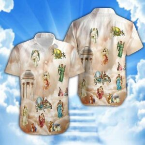 Easter Day Angel Heaven Unisex Hawaiian Aloha Hawaiian Shirtss  - Thelegend59