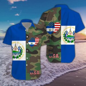 El Salvador America Camo Hawaiian Shirts  - Thelegend59