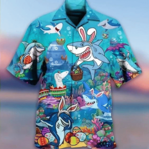 Enjoy Easter With Sharks Hawaiian Shirt - For Men And Women - Kids  - Thelegend59