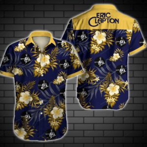 Eric Clapton Hawaiian Graphic Print Short Sleeve  - Thelegend59