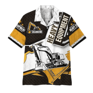 Excavator Heavy Equipment Unisex Hawaiian Shirts  - Thelegend59