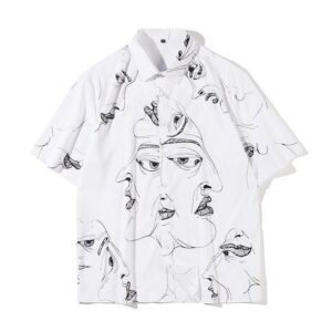 Face White Amazing Design Hawaiian Shirt  - Thelegend59