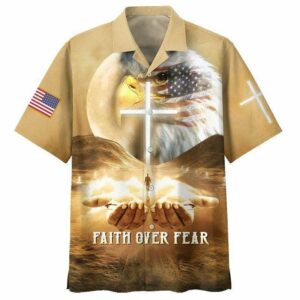 Faith Over Fear Jesus Hand Hawaiian Aloha Hawaiian Shirtss  - Thelegend59