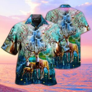 Family Deer Hawaiian Aloha Hawaiian Shirts  - Thelegend59