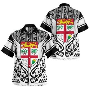 Fiji Digicel Style Hawaiian Shirt Coat Of Arms  - Thelegend59