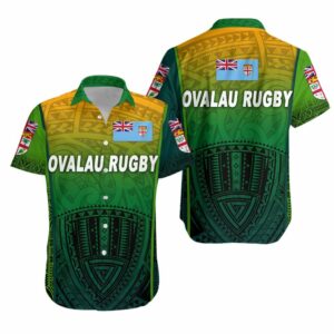 Fiji Ovalau Rugby Hawaiian Shirt Light Green Style  - Thelegend59