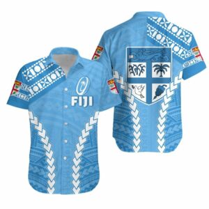 Fiji Rugby Hawaiian Shirt Fresh Version Blue  - Thelegend59