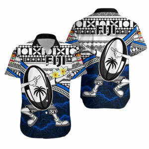 Fiji Rugby Hawaiian Shirt Tapa Cloth Dab Trend Style  - Thelegend59