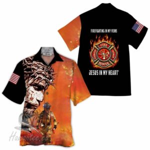 Firefighter Colorful Awesome Design Unisex Hawaiian Shirt  - Thelegend59