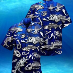 Fishing Fishbone Unisex Hawaiian Aloha Hawaiian Shirtss  - Thelegend59