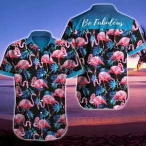 Flamingo Hawaiian Graphic Print Short Sleeve  - Thelegend59