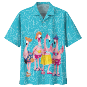 Flamingo Wear Bikini At Sea Hawaiian Aloha Hawaiian Shirtss  - Thelegend59