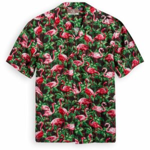 Flamingos Black Unique Design Hawaiian Shirt  - Thelegend59