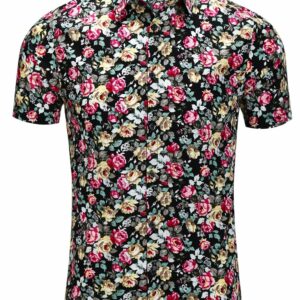 Floral Black Nice Design Hawaiian Shirt  - Thelegend59