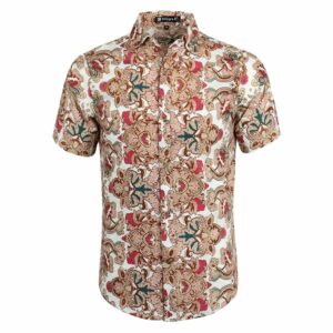 Floral Tan Unique Design Hawaiian Shirt  - Thelegend59