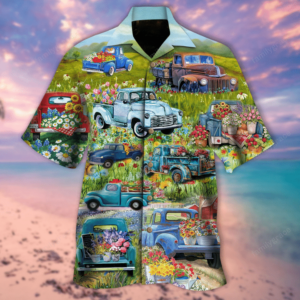 Flowers Pickup By Truck Hawaiian Shirts  - Thelegend59